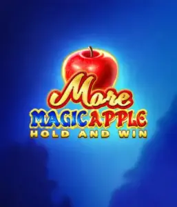 Скриншот игрового автомата More Magic Apple от 3 Oaks Gaming, показывающего волшебный лес с персонажами из сказки, включая замки, магические яблоки и любимых сказочных героев. В центре виден название слота More Magic Apple, окруженный яркими и привлекательными графическими элементами, формирующими атмосферу сказочного приключения.